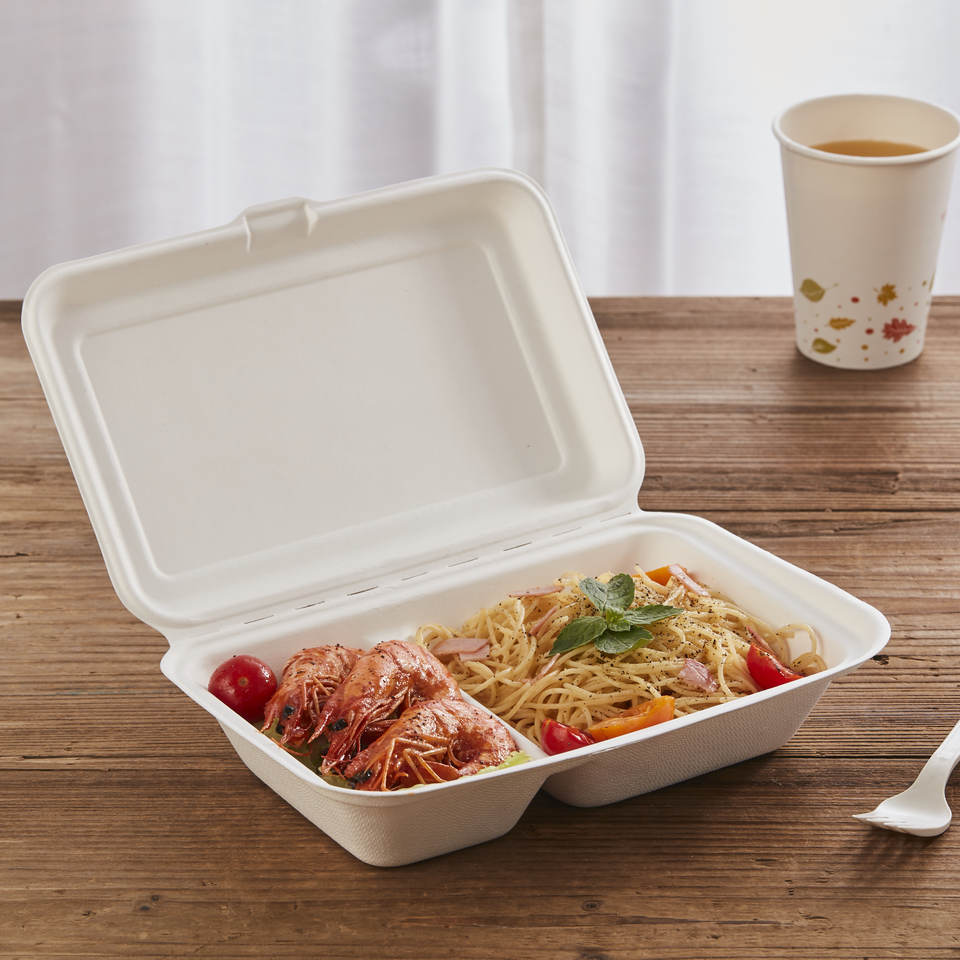 2 Compartment Takeaway Containers for Lunch