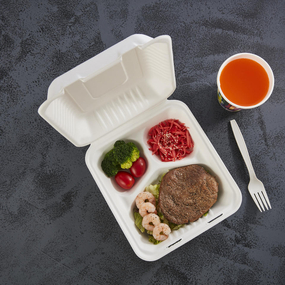 Eco Friendly Sugarcane Bagasse Takeaway Containers for Food