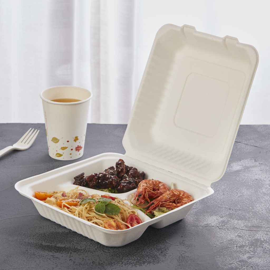 Eco Friendly Sugarcane Bagasse Takeaway Containers for Food