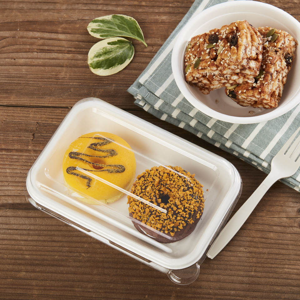 Compostable Disposable Sandwich Trays with Lids