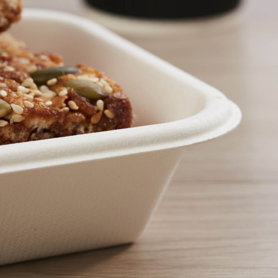 Bagasse Disposable Food Trays with Lids Covers