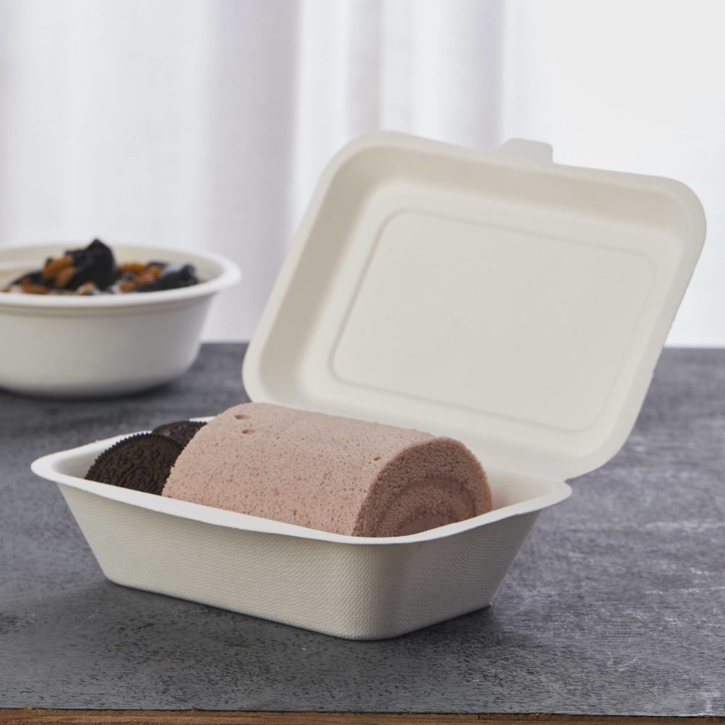 Biodegradable Sugarcane Bagasse Clamshell Box