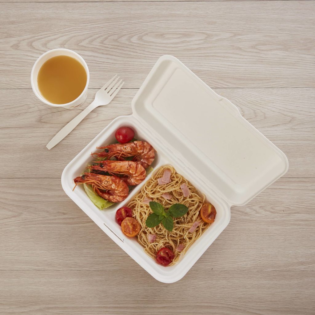 Biodegradable Sugarcane Bagasse Lunch Box 1000ml