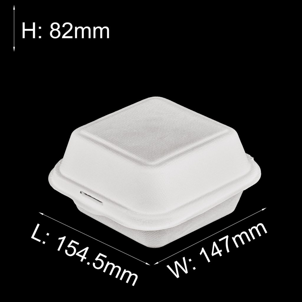 Compostable Sugarcane Bagasse Burger Box