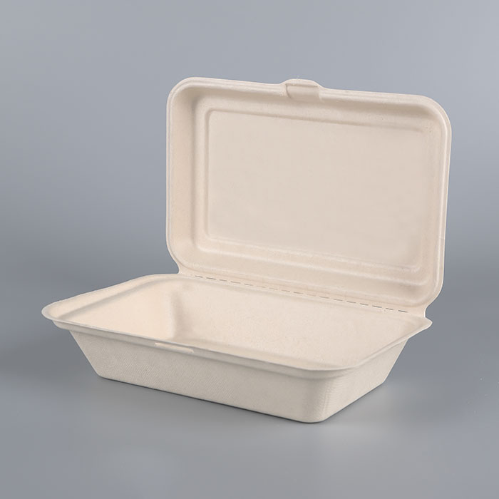 9×6 Bagasse Compostable Clamshell Containers