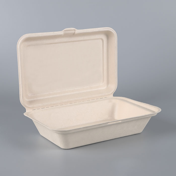 9×6 Bagasse Compostable Clamshell Containers