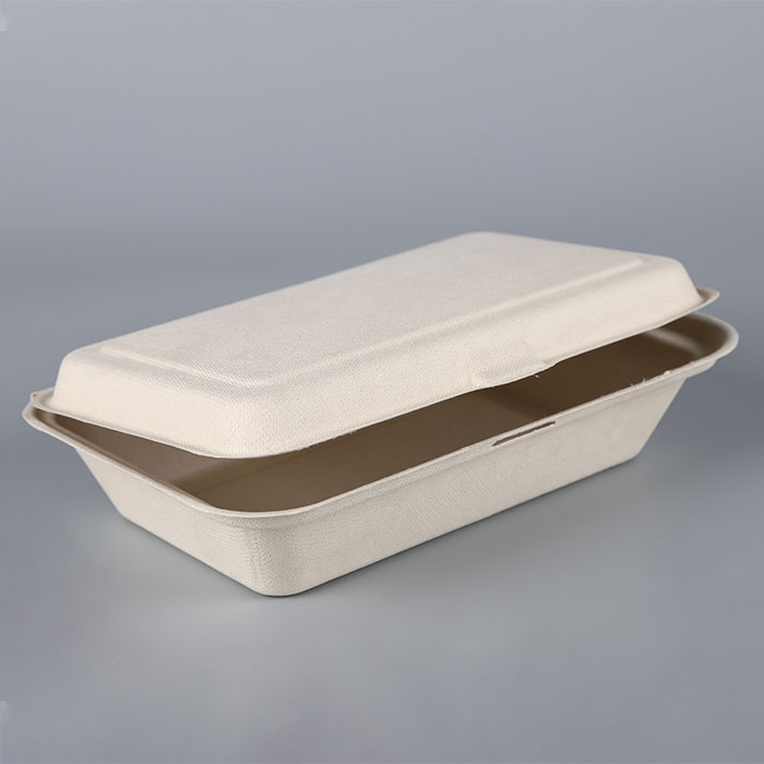 9×6 Bagasse Compostable Clamshell Containers