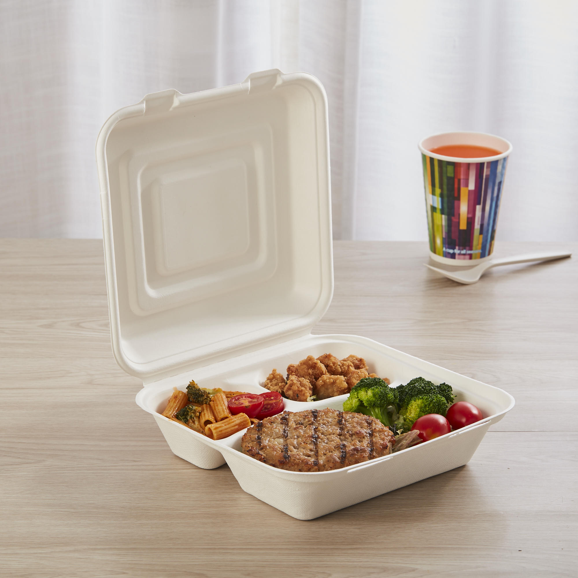 Large 3 Compartment Food Containers Disposable