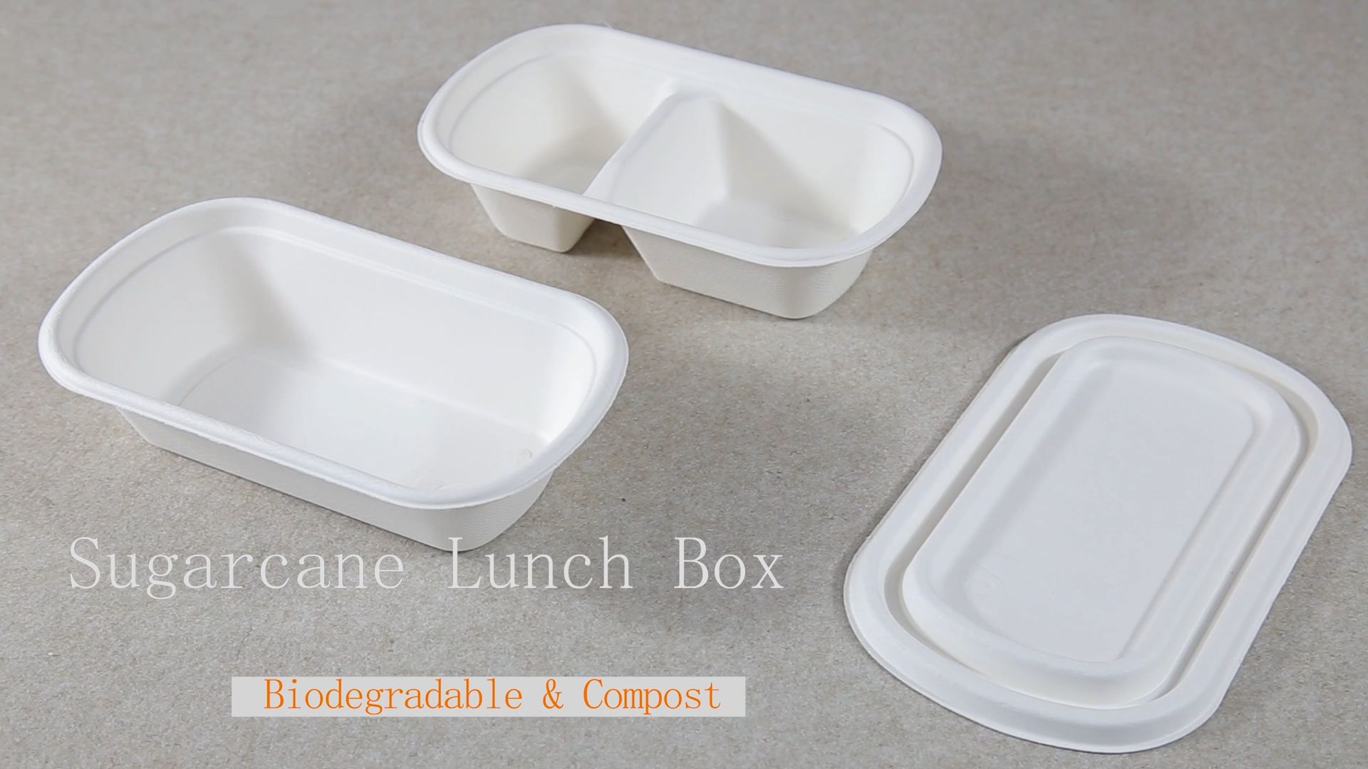 Sugarcane Compostable Lunch Box With Lid