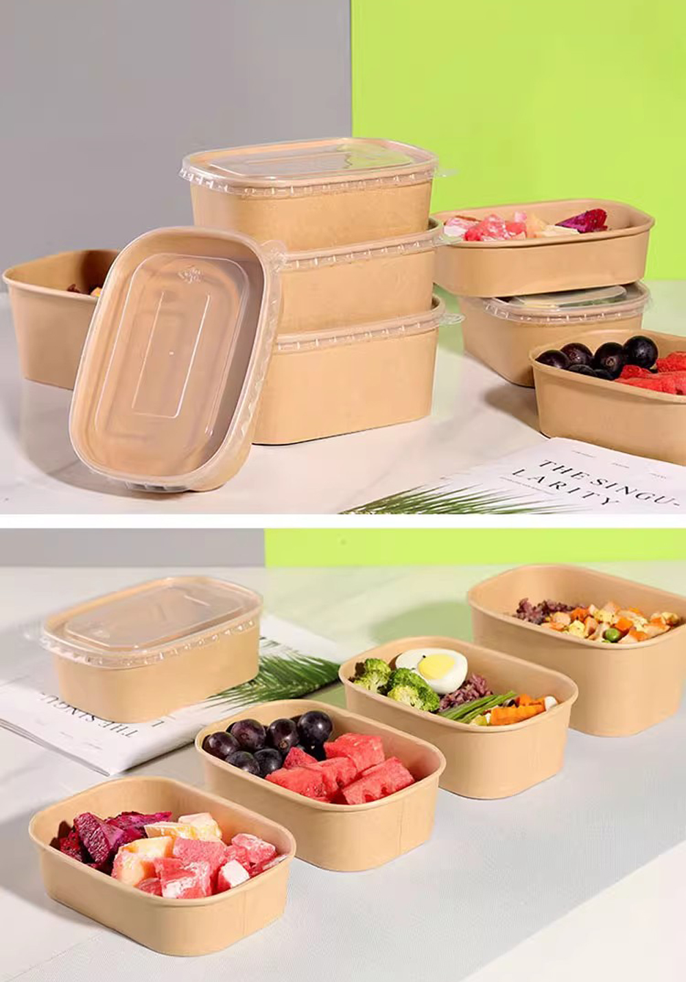 Paper Rectangle Salad Bowl