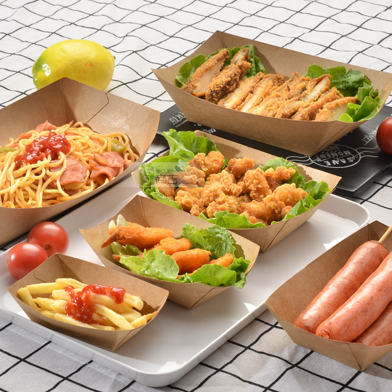 Paper Disposable Hot Dog Food Tray