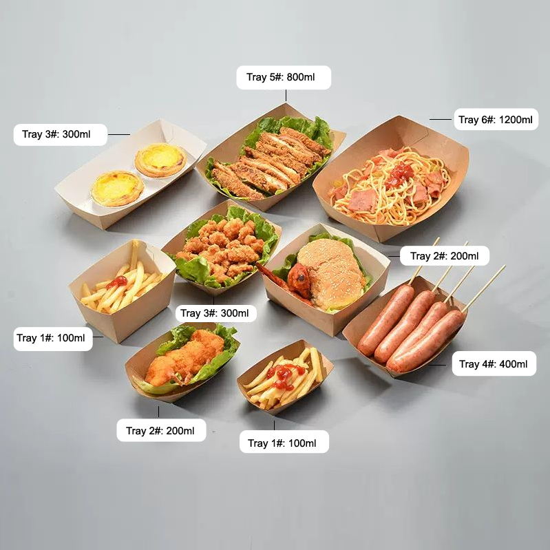 Paper Disposable Hot Dog Food Tray