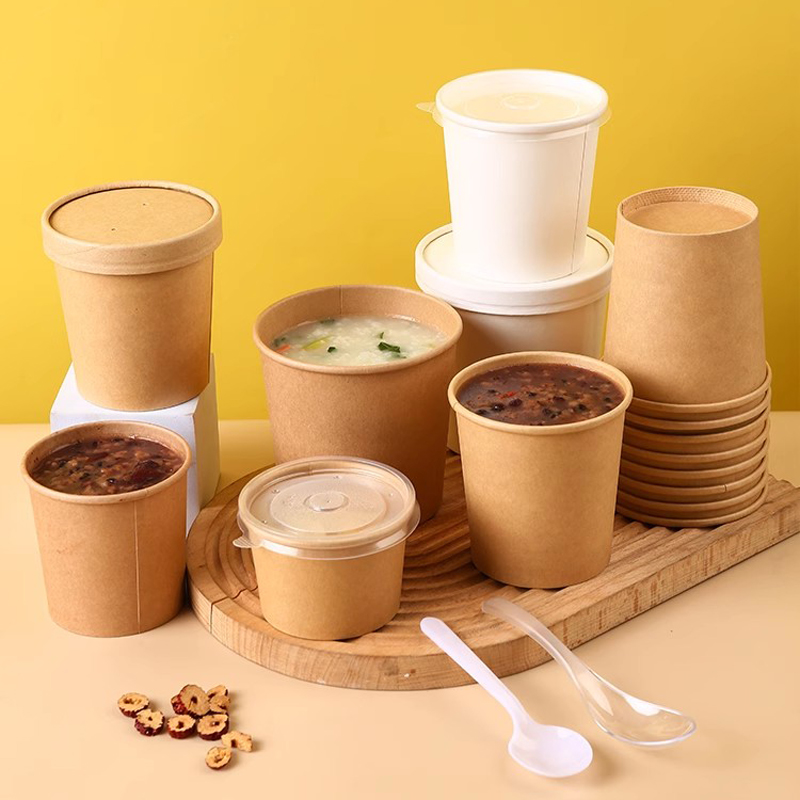 Disposable Paper Soup Bowls with Lids