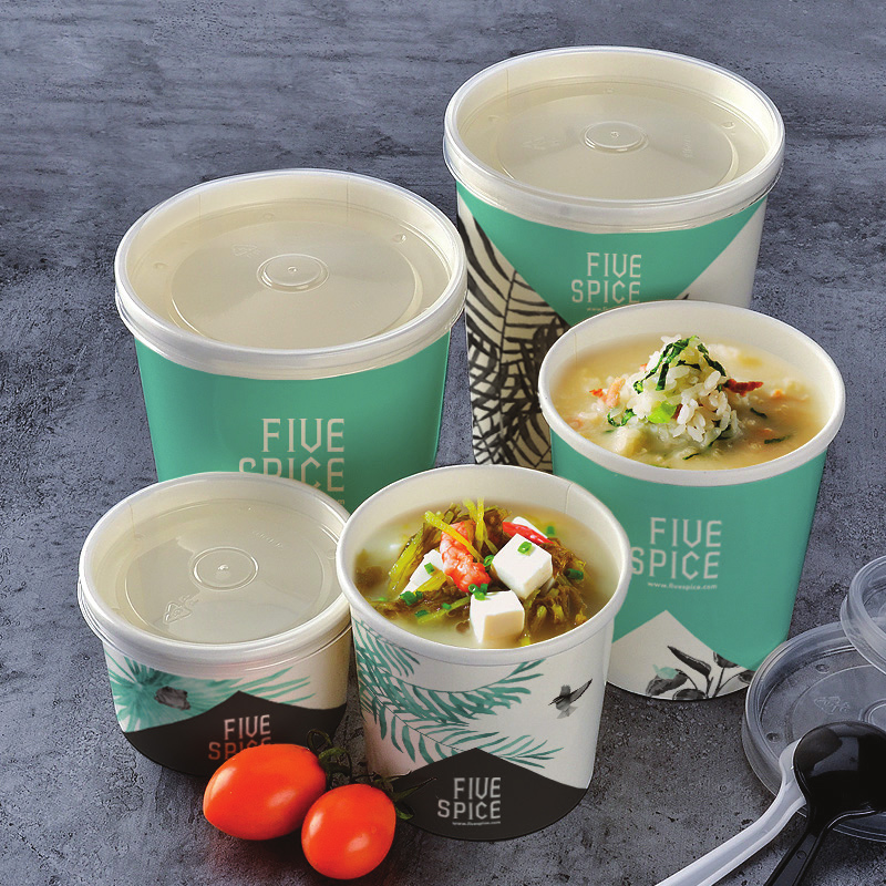 16 12 oz Paper Soup Cups with Lids