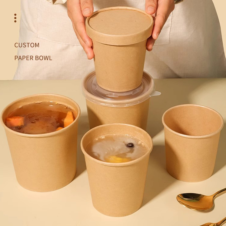 16 12 oz Paper Soup Cups with Lids