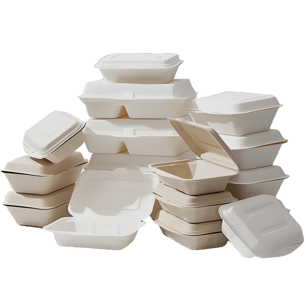 Sugarcane Bagasse Clamshell Compostable Tableware