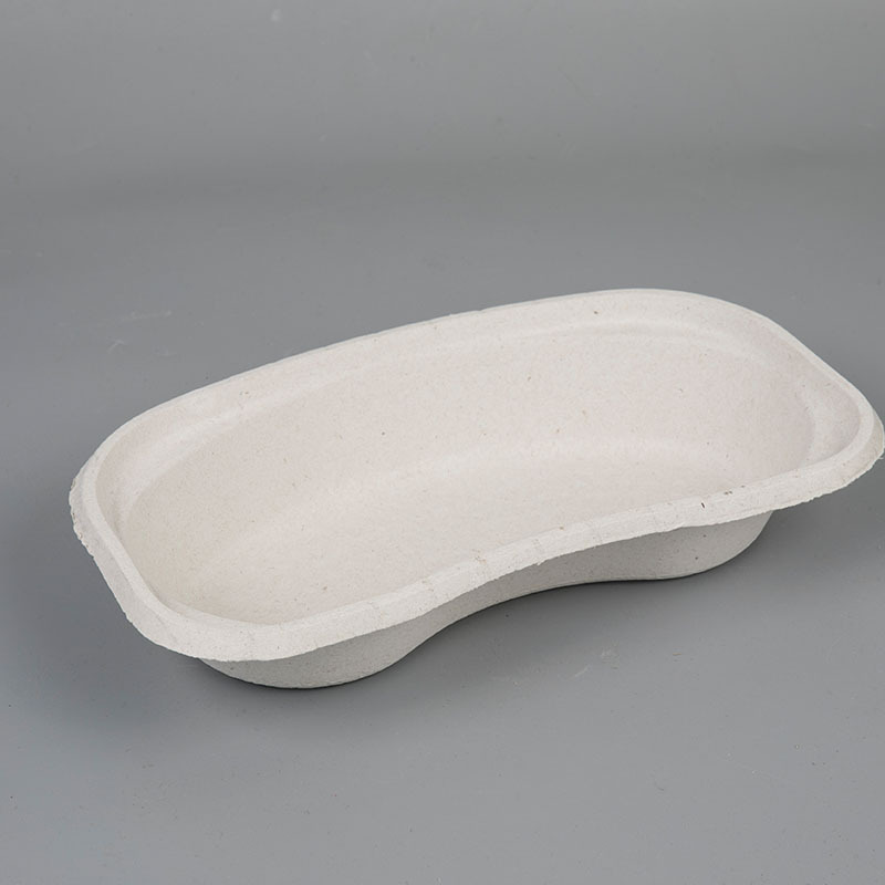 Disposable nursing kidney shaped pulp molded toilet bowl