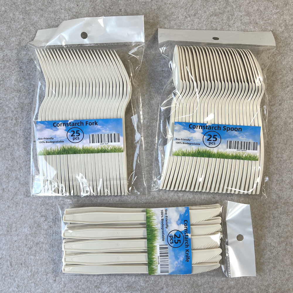 Customized Pack of Compostable Cutlery Supermarket Retail – Head card Bag