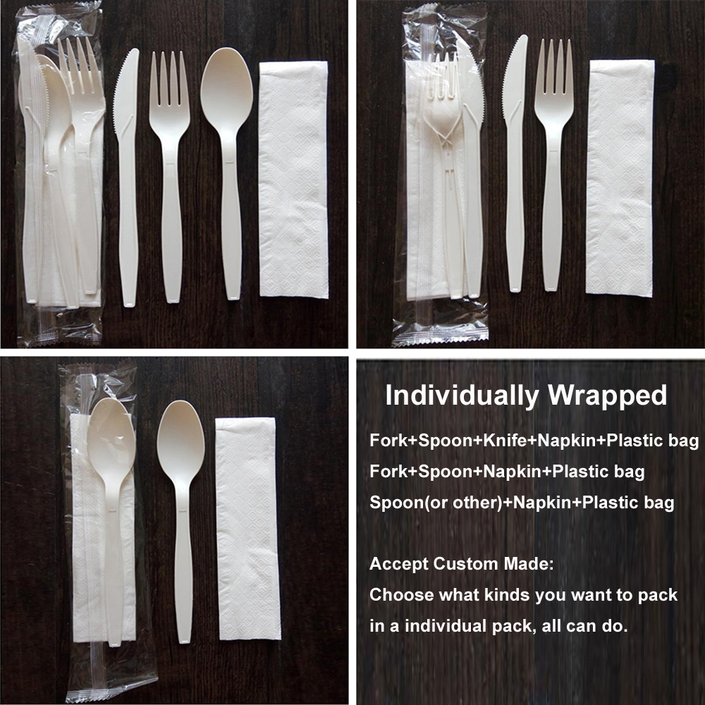 Individually Wrapped Compostable Cutlery Set