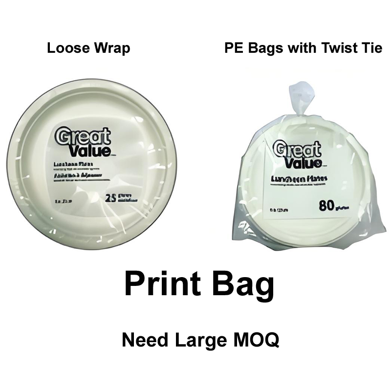 Print Bags of sugarcane bagasse plates